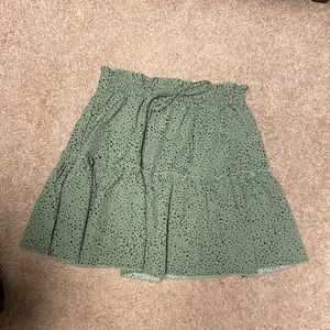 Cinched waist ruffle skirt